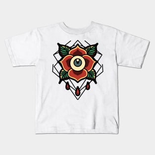 eye rose tattoo Kids T-Shirt